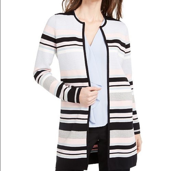 CALVIN KLEIN COLORBLOCK CARDIGAN BLACK MULTI NWT - Picture 9 of 9